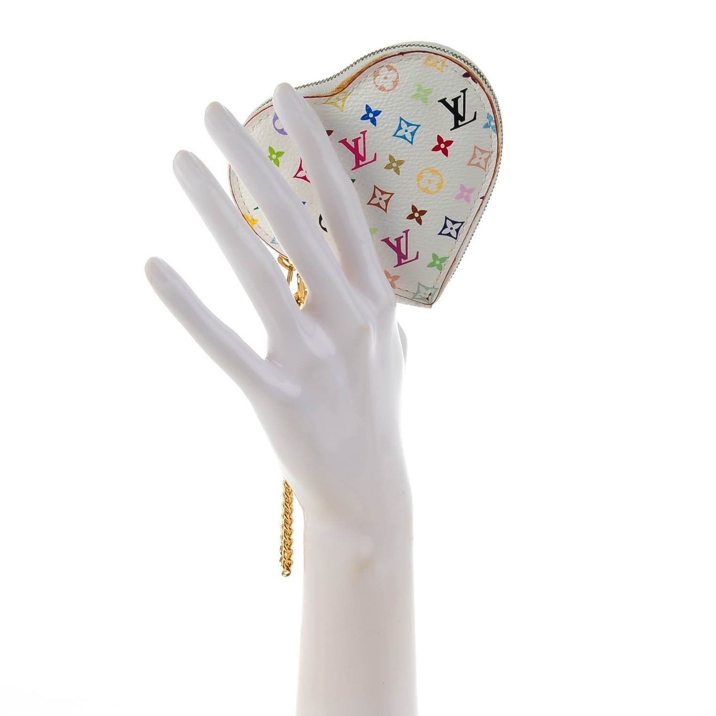 Monogram Multicolor Coeur Heart Coin Purse White