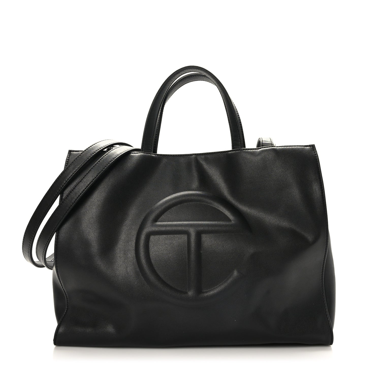 Vegan Leather Medium Shopping Bag Black