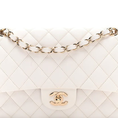 Chanel Caviar Quilted Medium Double Flap White 8 of 10