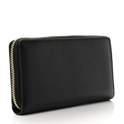 Gucci Grainy Calfskin Zumi Zip Around Wallet Black 3 of 8