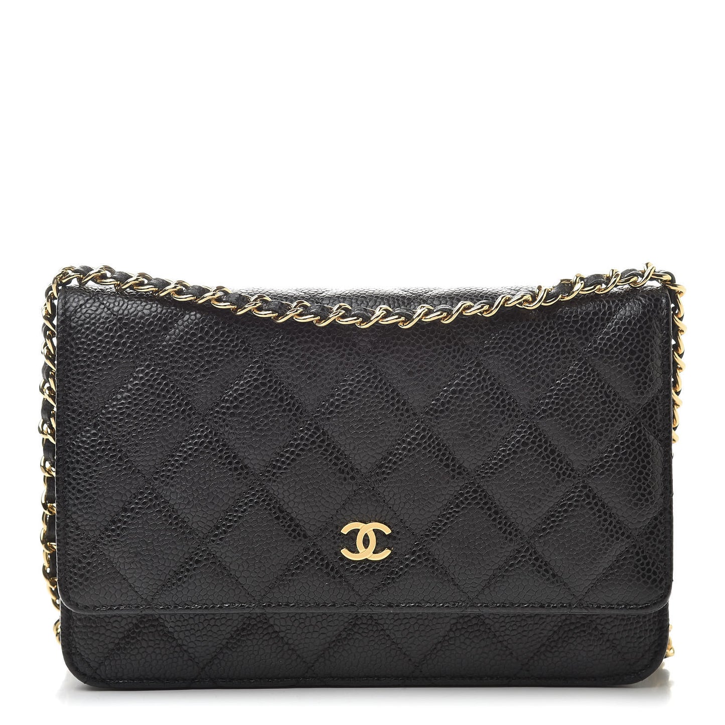 Caviar Quilted Wallet On Chain WOC Black