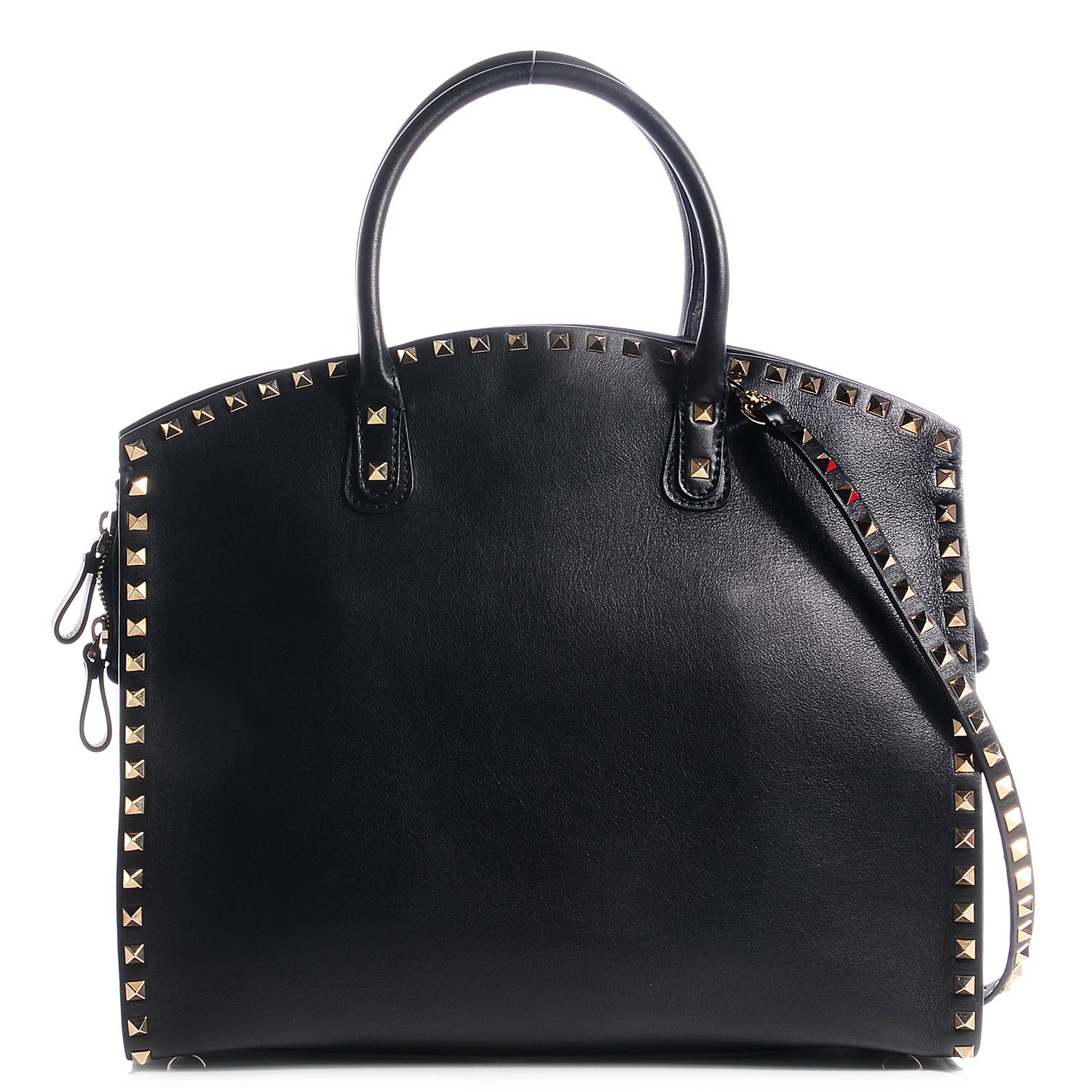 Valentino Garavani Leather Rockstud Dome Shopper Black 1 of 8
