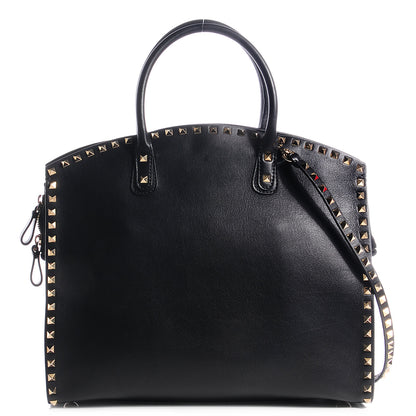 Valentino Garavani Leather Rockstud Dome Shopper Black 1 of 8