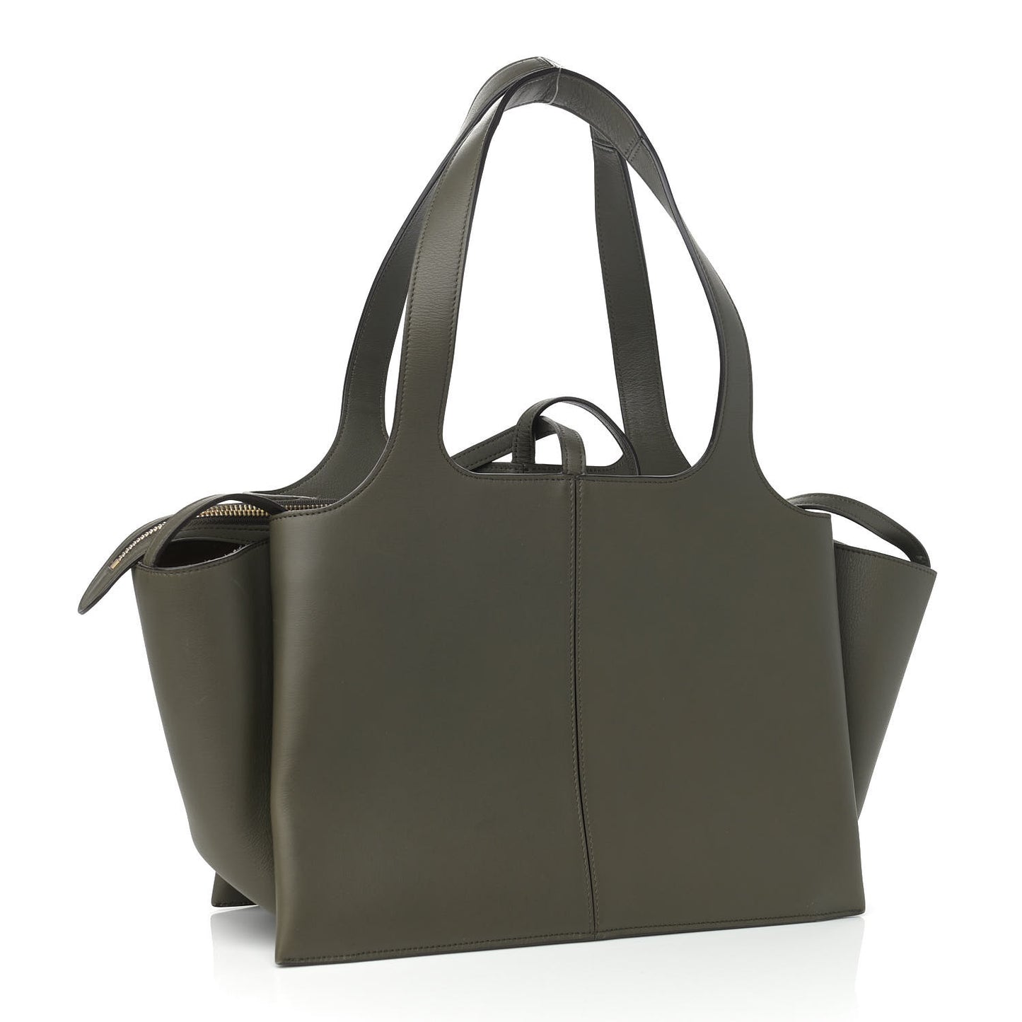 Calfskin Small Tri-Fold Shoulder Bag Dark Green