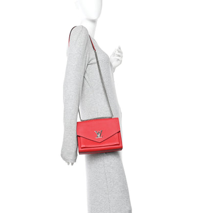 Louis Vuitton Soft Calfskin Mylockme Chain Bag BB Rubis 2 of 13