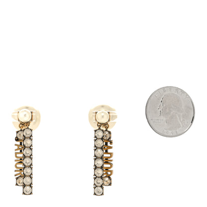 Christian Dior Pearl Crystal J'Adior Tribales Earrings Antique Gold 2 of 4