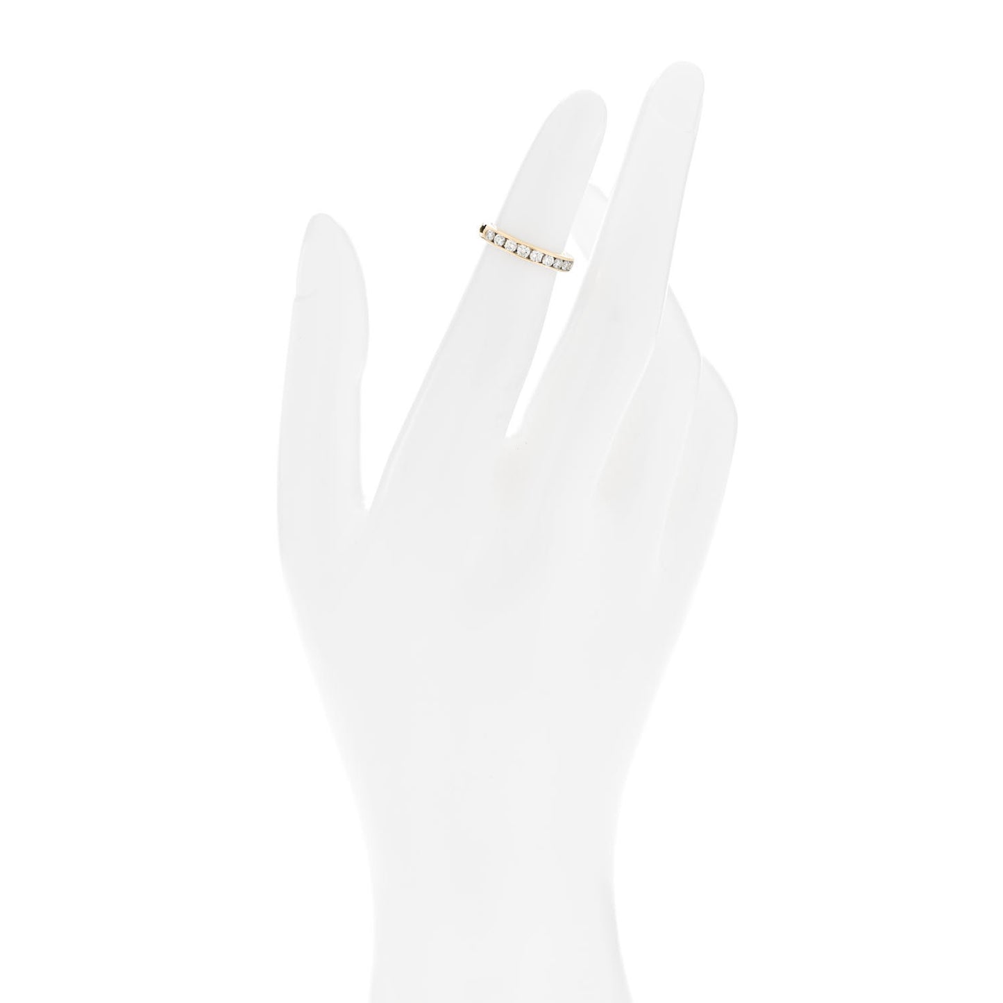 18K Yellow Gold 3mm Half Circle Channel-Set Band Ring 44 3