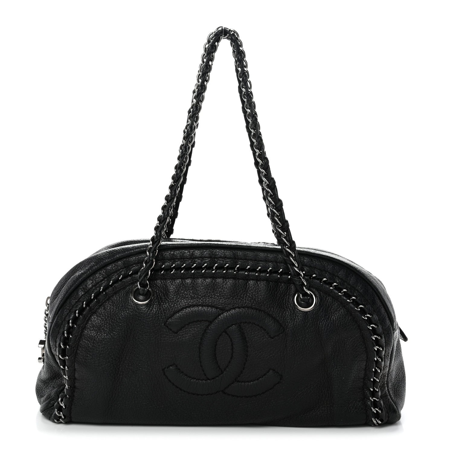 Chanel Deerskin Luxe Ligne Medium Bowler Black 1 of 10