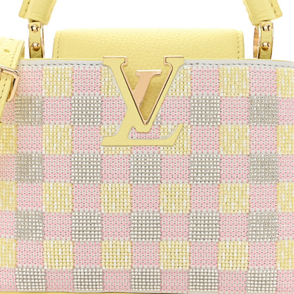 Louis Vuitton Smooth Calfskin Taurillon Beaded Mini Capucines Yellow Pink 7 of 10