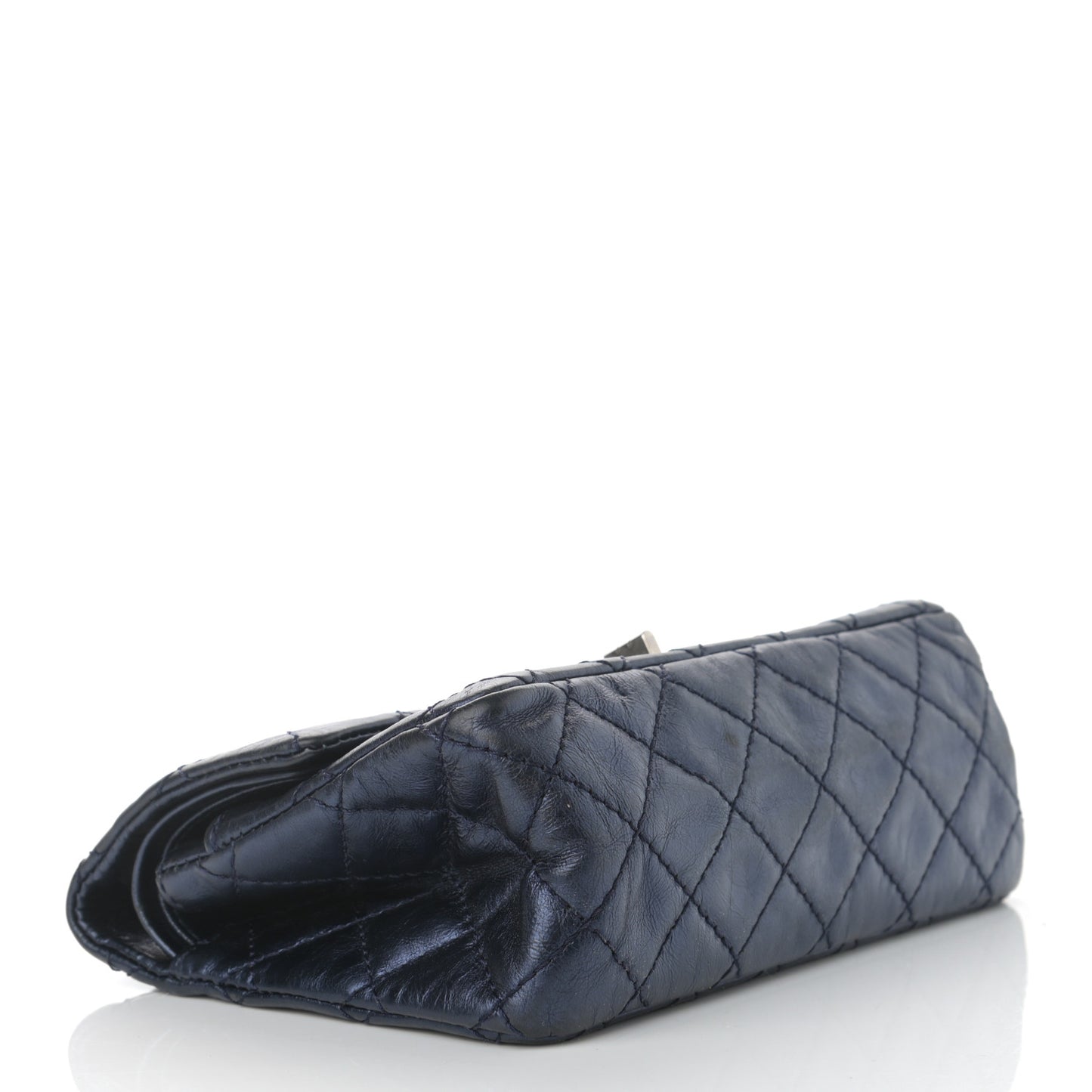 Metallic Aged Calfskin Quilted 2.55 Reissue 224 Flap Blue