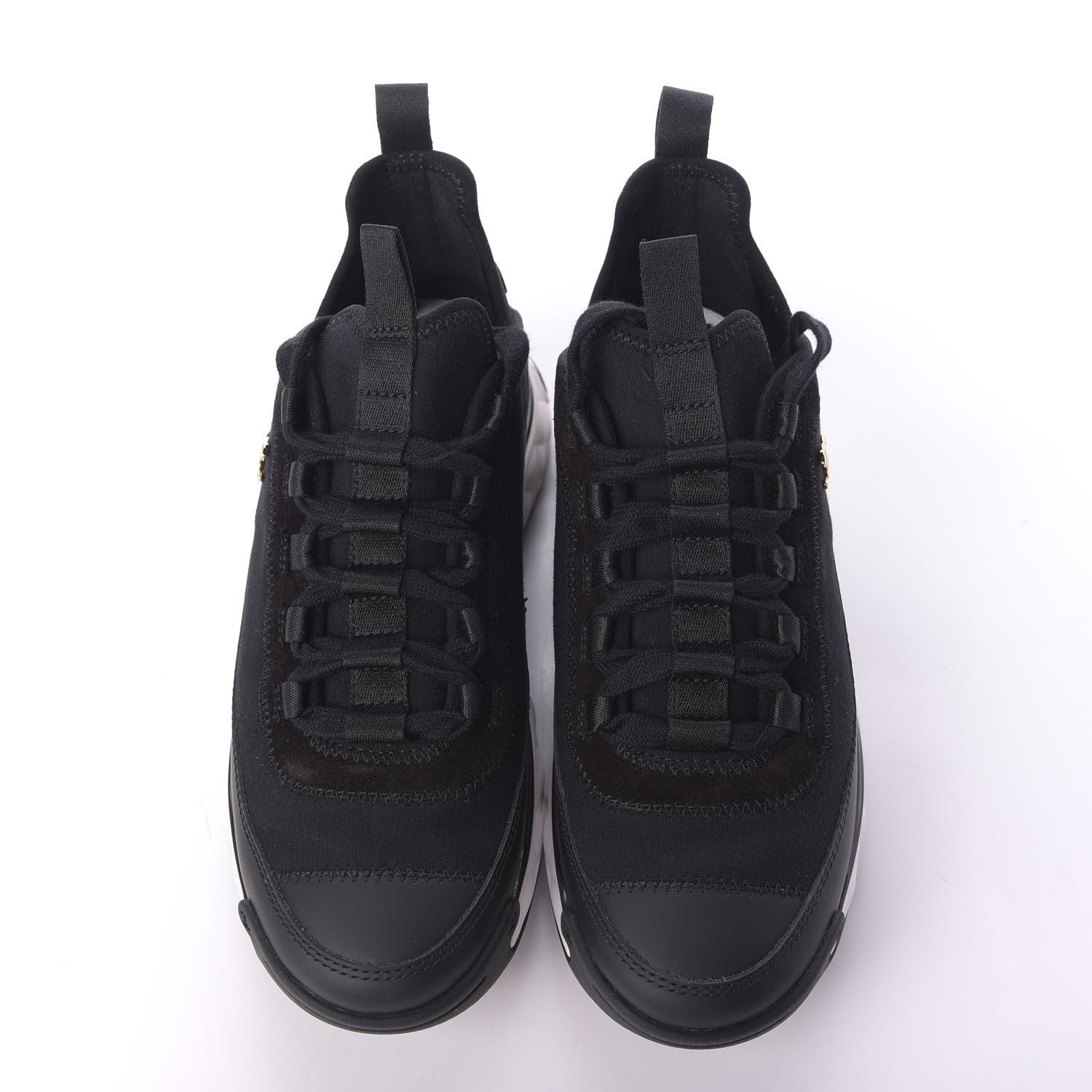 Chanel Velvet Calfskin Mixed Fibers CC Sneakers 37 Black 6 of 11
