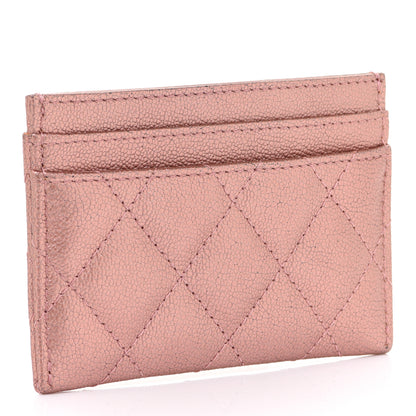 Chanel Metallic Caviar Quilted Reissue Card Holder Rose Gold 3 of 9