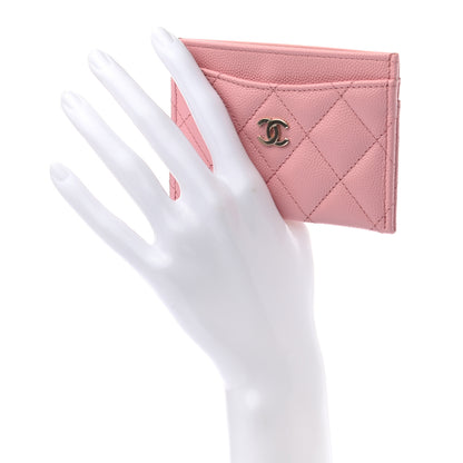 Chanel Caviar Quilted Card Holder Pink 2 of 8