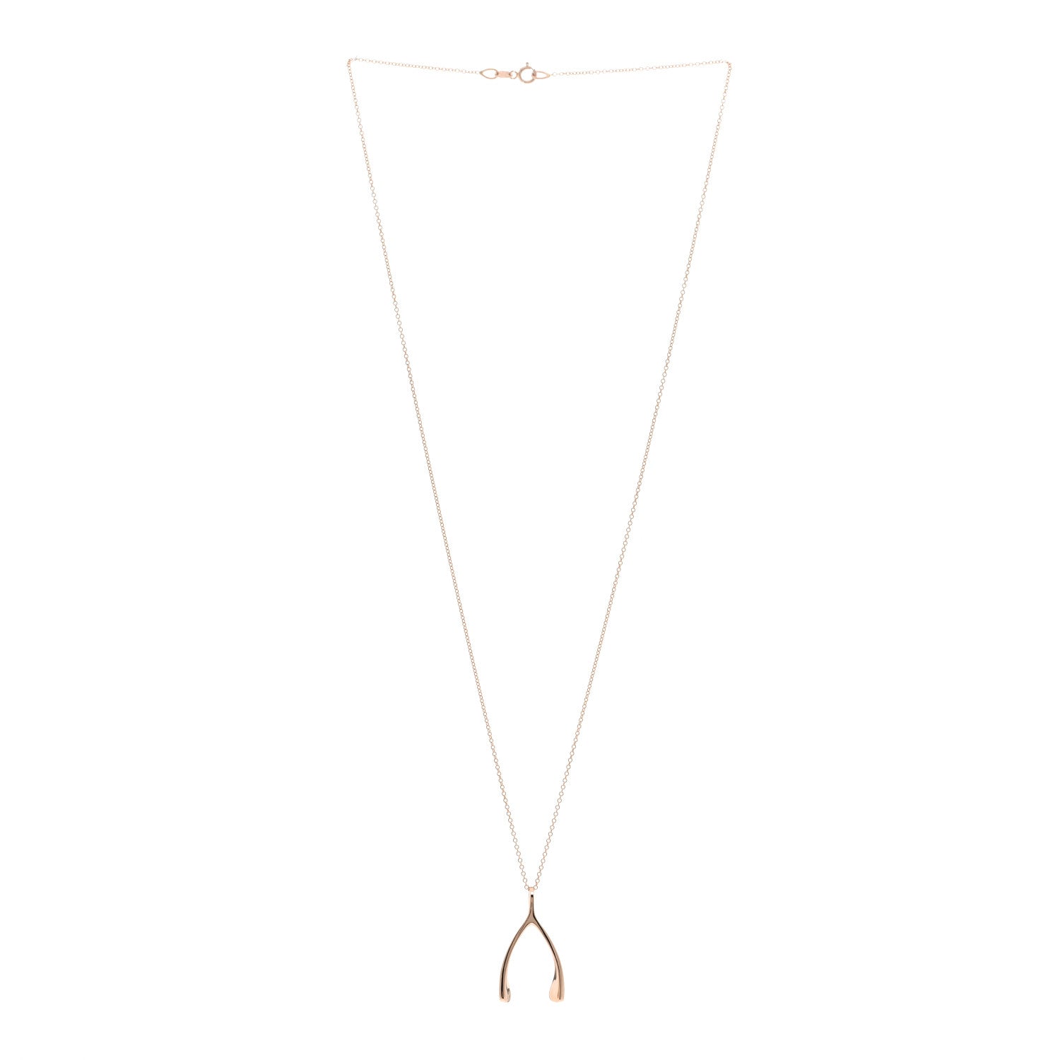 Jennifer Meyer 18K Rose Gold Wishbone Pendant Necklace 3 of 4