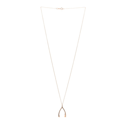 Jennifer Meyer 18K Rose Gold Wishbone Pendant Necklace 3 of 4