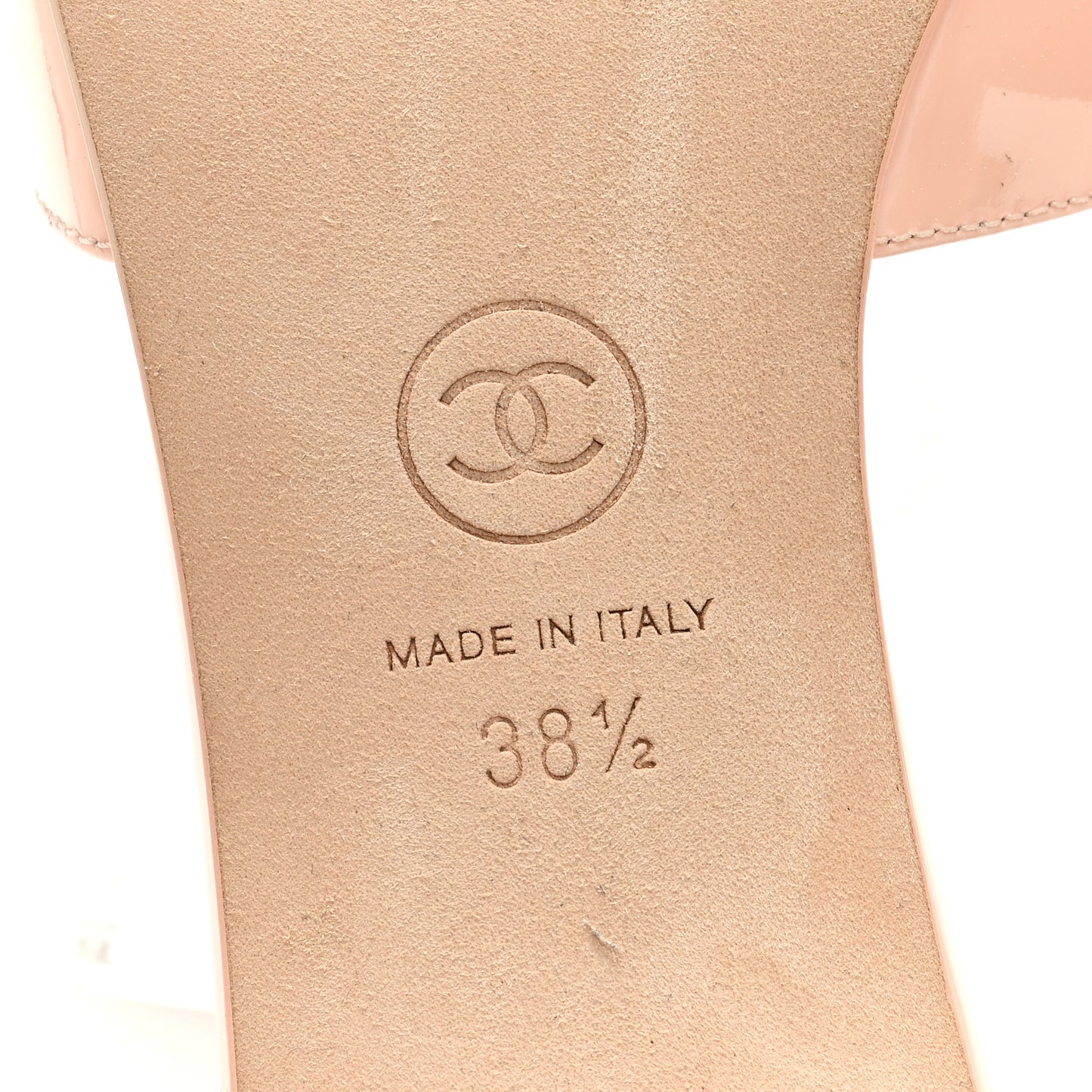 Patent Lambskin Pearl Mules 38.5 Light Pink