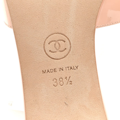 Chanel Patent Lambskin Pearl Mules 38.5 Light Pink 6 of 8