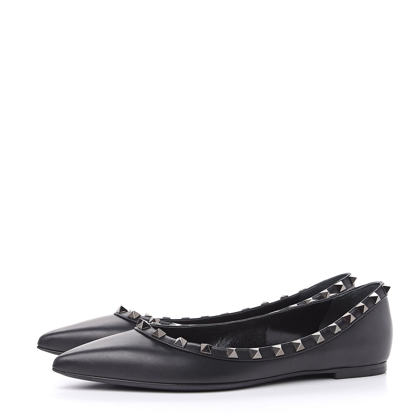 Nappa Rockstud Ballerina Flats 38.5 Black