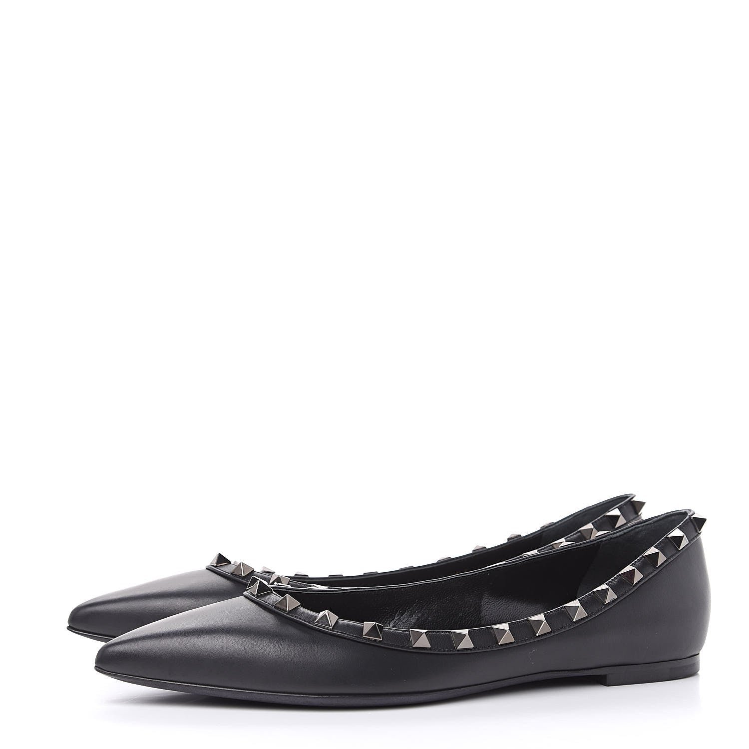 Valentino Garavani Nappa Rockstud Ballerina Flats 38.5 Black 3 of 10