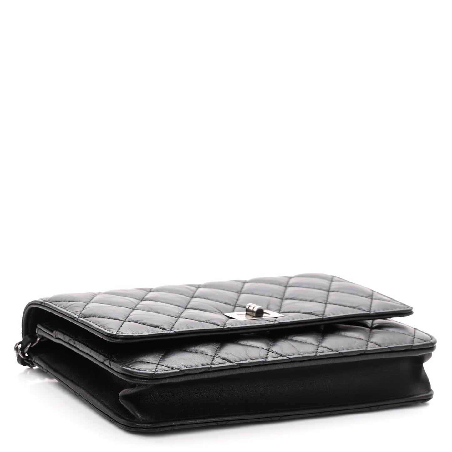 Aged Calfskin Quilted Reissue Wallet On Chain WOC Black