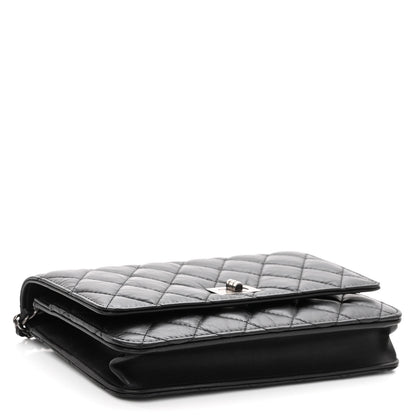 Chanel Aged Calfskin Quilted Reissue Wallet On Chain WOC Black 4 of 11