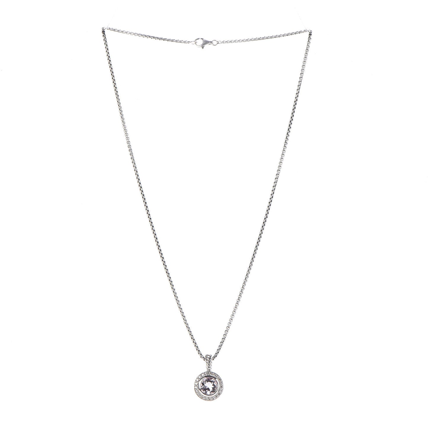 Sterling Silver Lavender Amethyst Diamond 8mm Petite Cerise Pendant Necklace