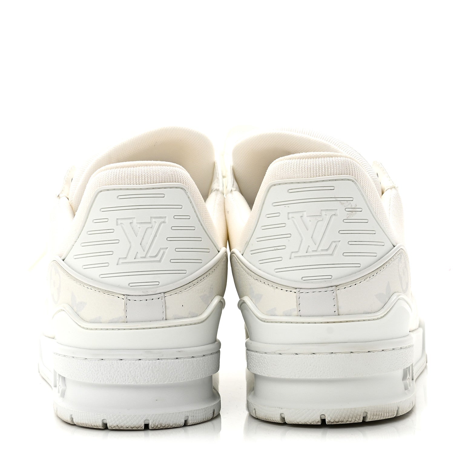 Louis Vuitton Calfskin Monogram Mens LV Trainer Sneakers 7.5 White 6 of 10