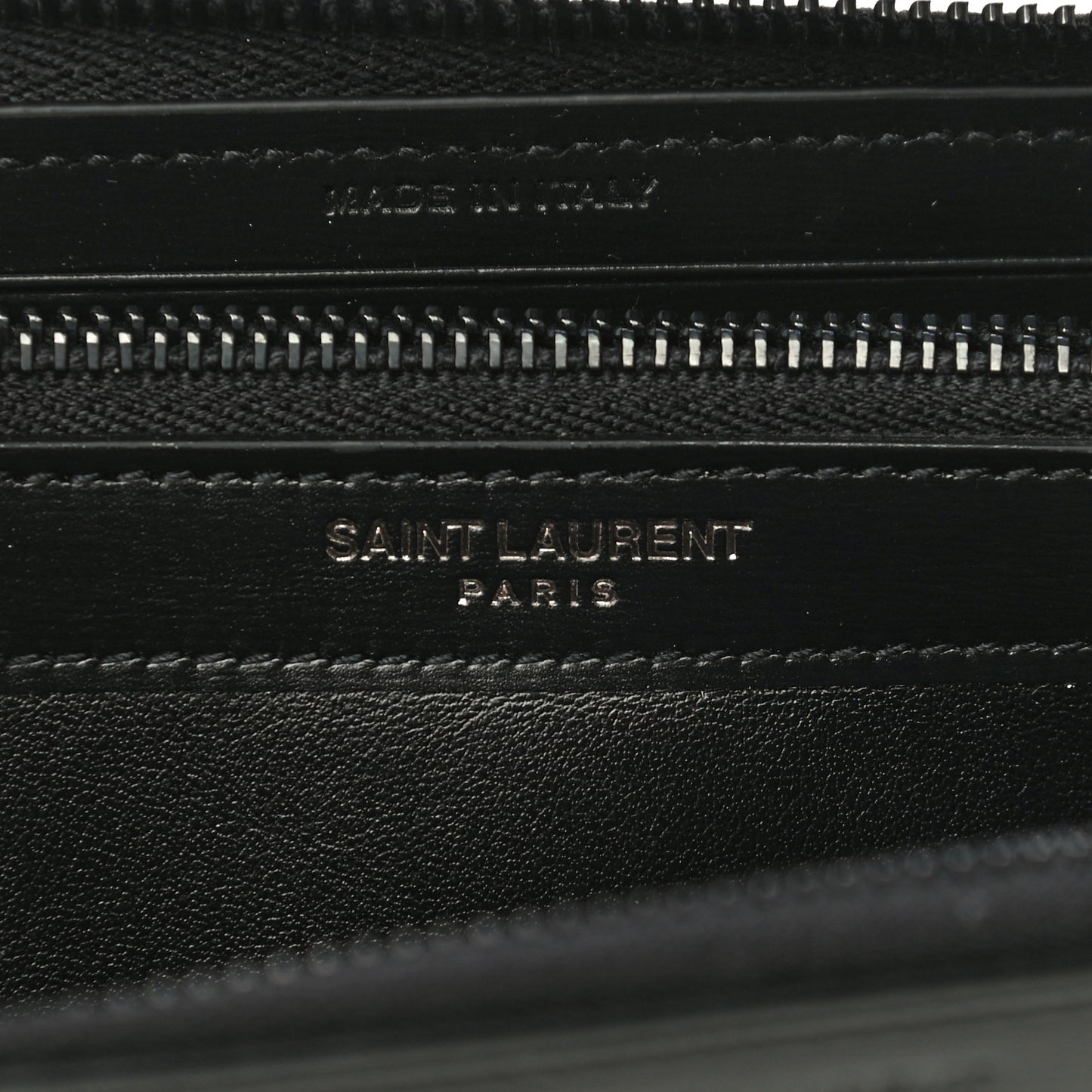 Calfskin Fragment Zip Around Wallet Black