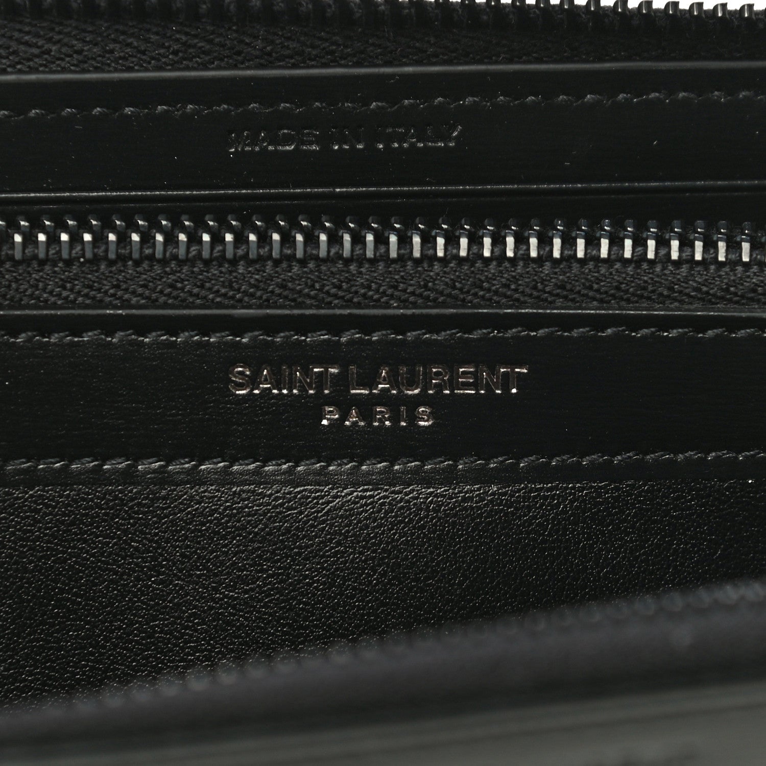 Saint Laurent Calfskin Fragment Zip Around Wallet Black 6 of 10