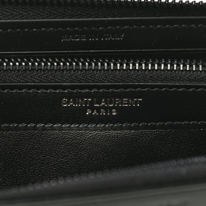 Saint Laurent Calfskin Fragment Zip Around Wallet Black 6 of 10