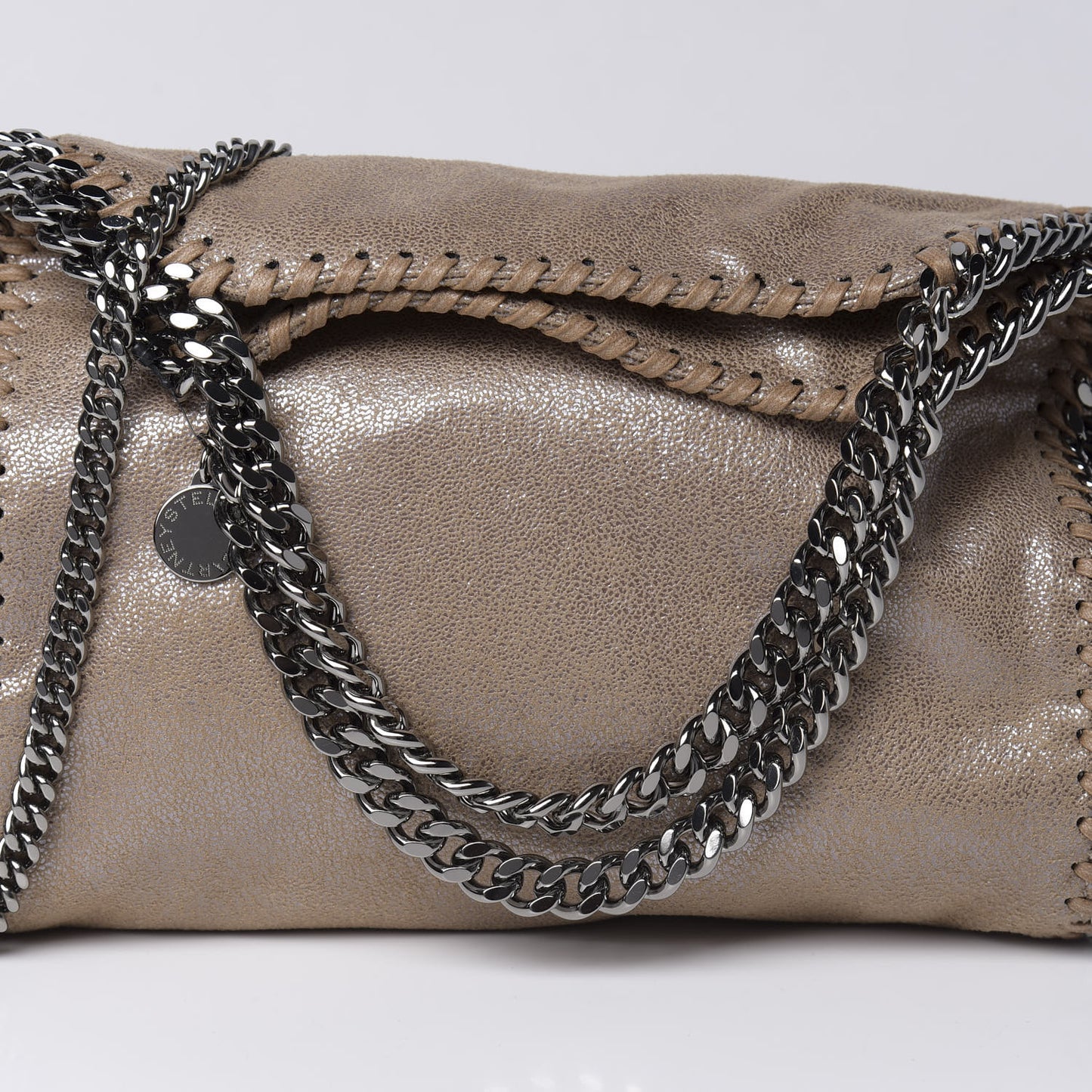 Shaggy Deer Mini Falabella Fold Over Tote Taupe