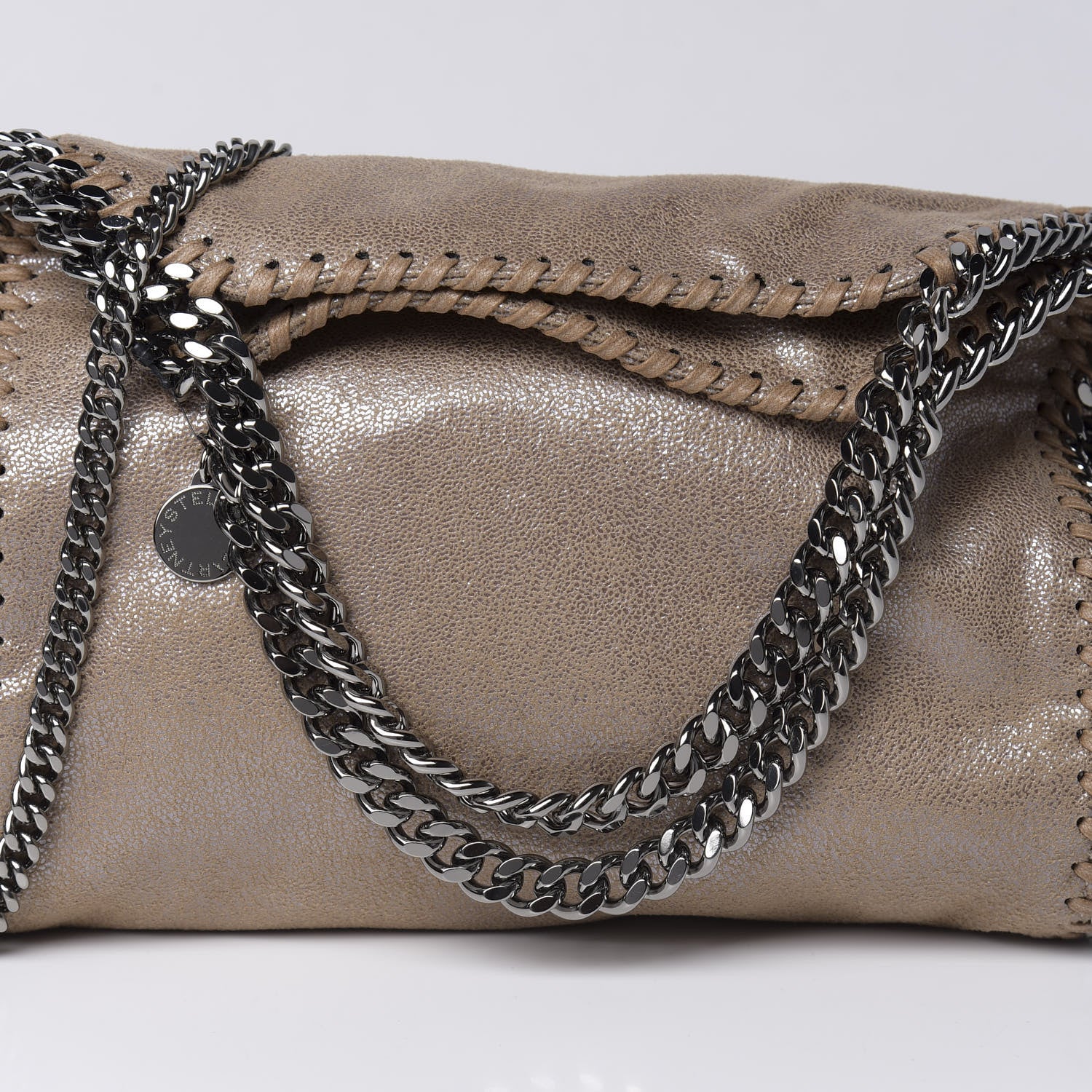 Stella McCartney Shaggy Deer Mini Falabella Fold Over Tote Taupe 9 of 11