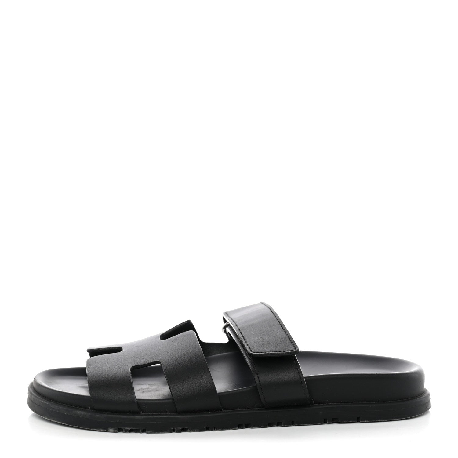 Hermes Calfskin Womens Chypre Sandals 38 Black 1 of 12