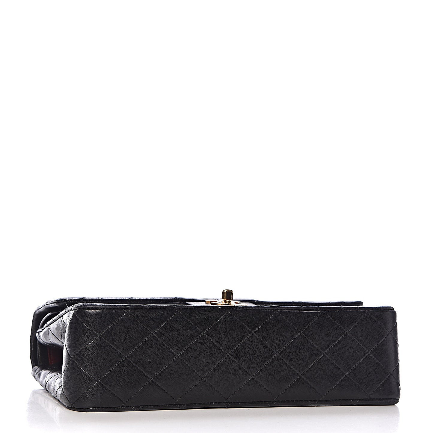 Lambskin Quilted Medium Double Flap Black