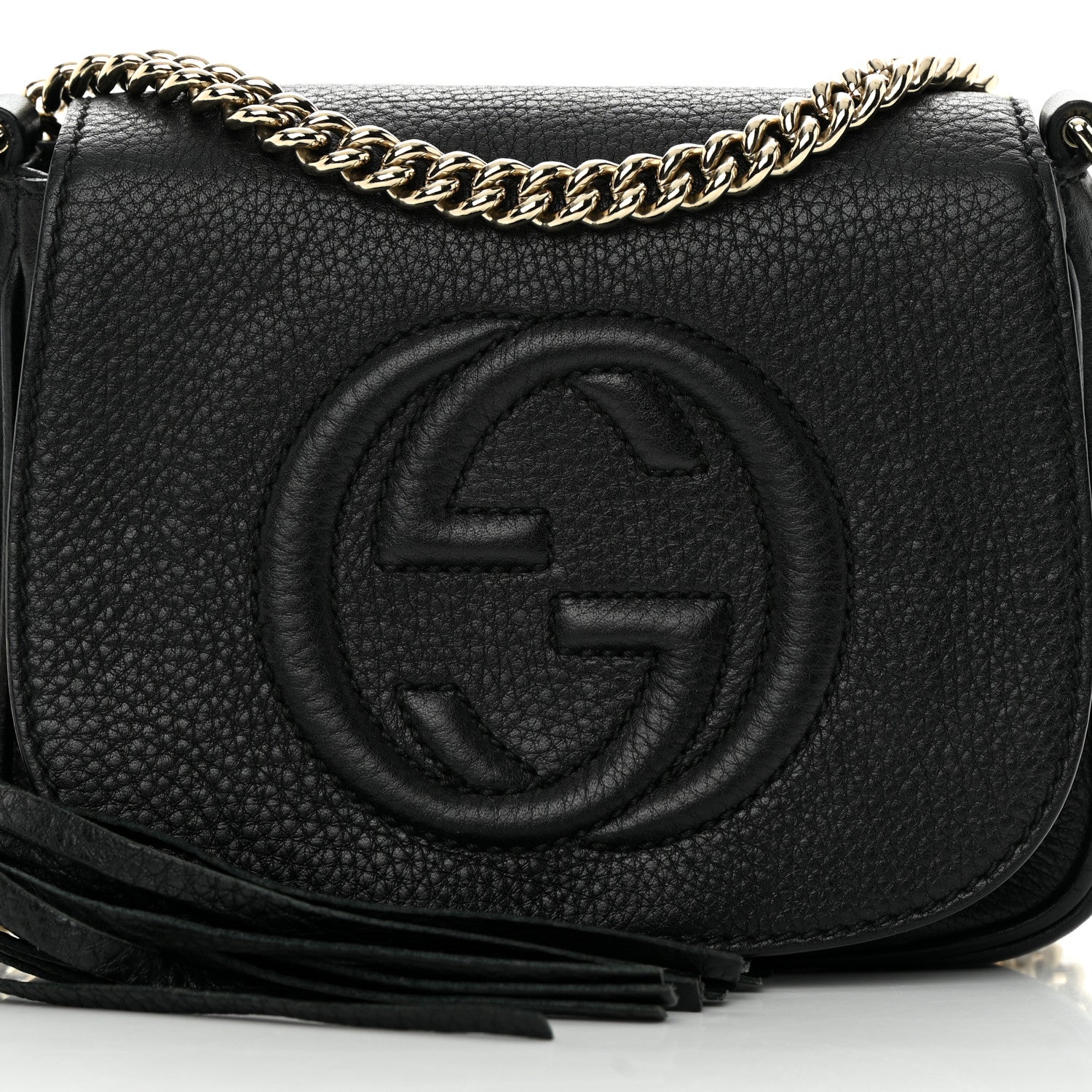 Gucci Pebbled Calfskin Small Soho Flap Crossbody Black 8 of 17