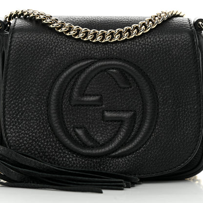 Gucci Pebbled Calfskin Small Soho Flap Crossbody Black 8 of 17