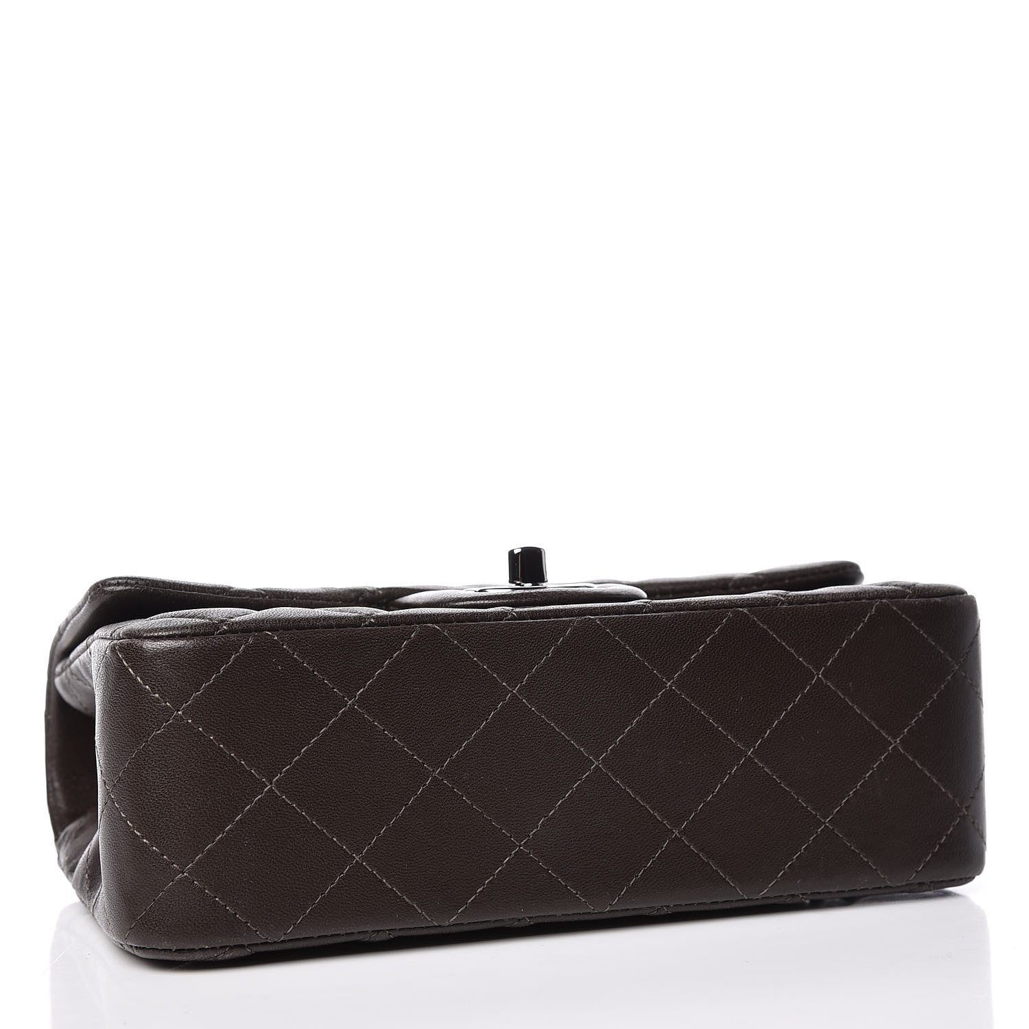 Chanel Lambskin Quilted Mini Rectangular Flap Dark Brown 4 of 17