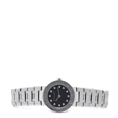 Bulgari Stainless Steel Diamond 23mm Quartz Watch Black 2 of 4
