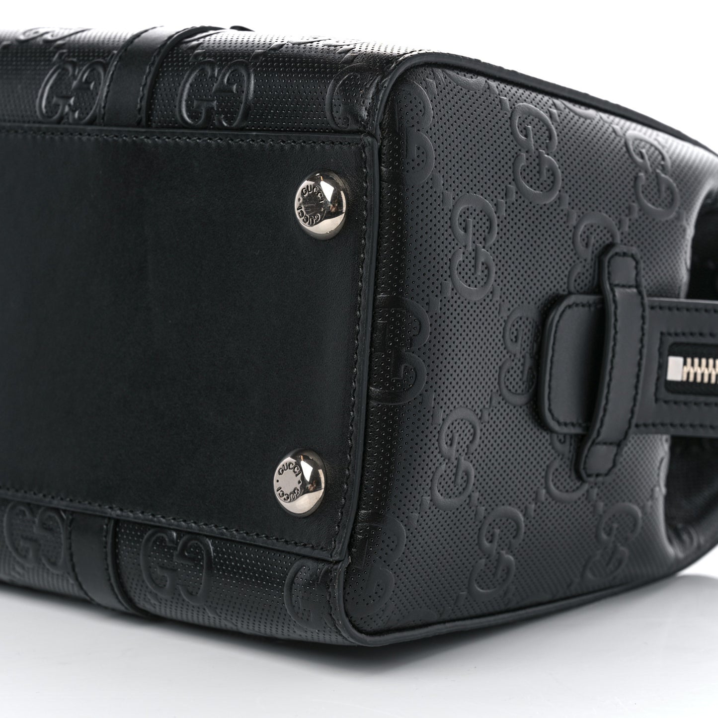 Calfskin GG Tennis Embossed Tote Bag Black