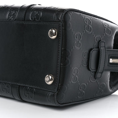 Gucci Calfskin GG Tennis Embossed Tote Bag Black 10 of 10
