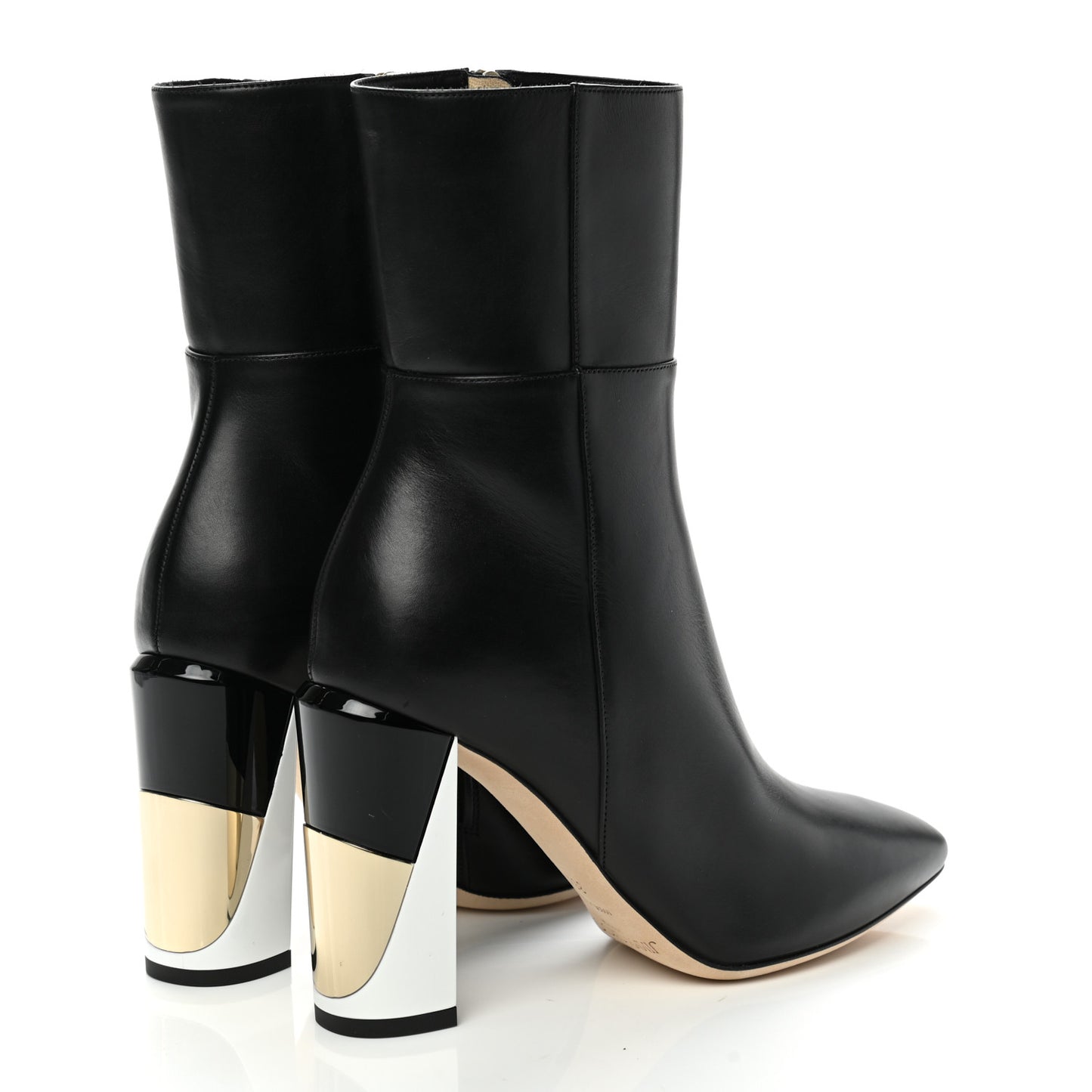 Shiny Calfskin Melrose 95 Ankle Boots 36.5 Black