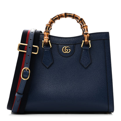 Gucci Textured Dollar Calfskin Web Small Diana Tote Bag Royal Crop 1 of 10