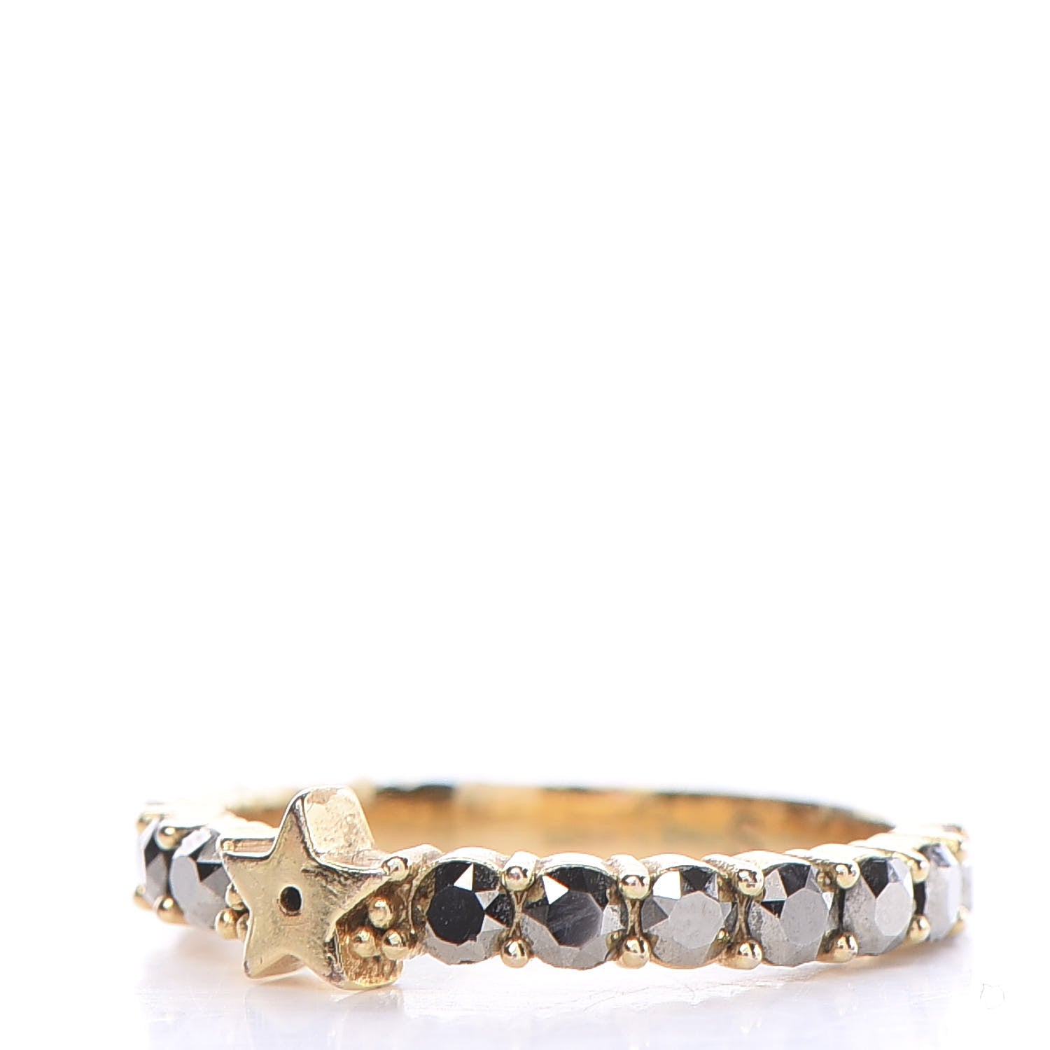 Christian Dior Metal Crystal Star Ring S Aged Gold 2 of 6
