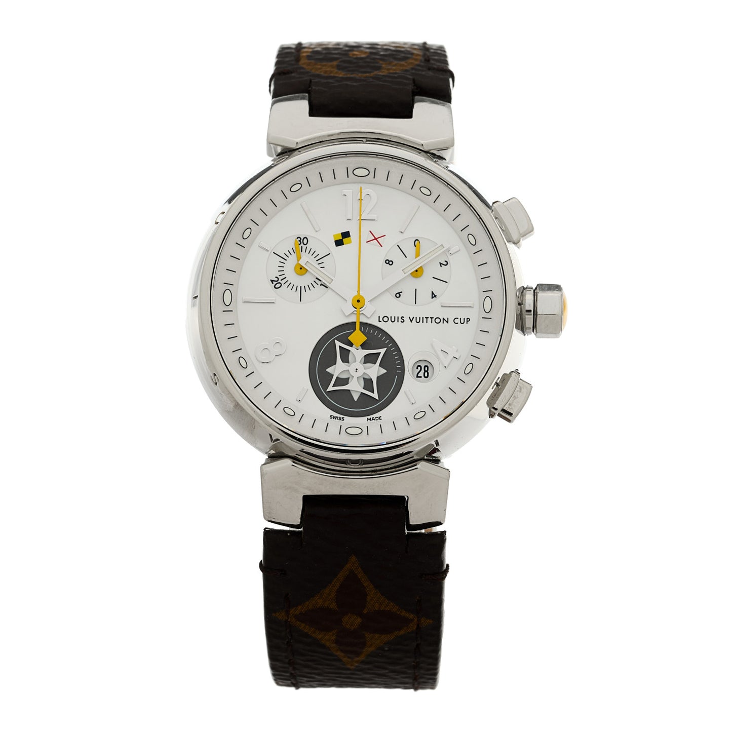 Stainless Steel Monogram 34mm Tambour Lovely Cup Quartz Watch