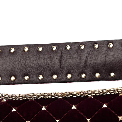 Valentino Garavani Velvet Medium Rockstud Spike Shoulder Bag Rubino 15 of 18