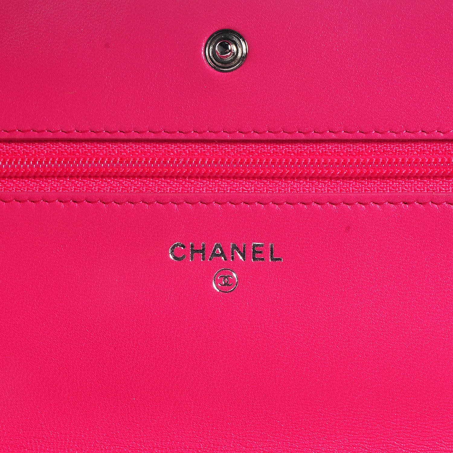 Chanel Lambskin Wallet On Chain WOC Dark Pink 6 of 8