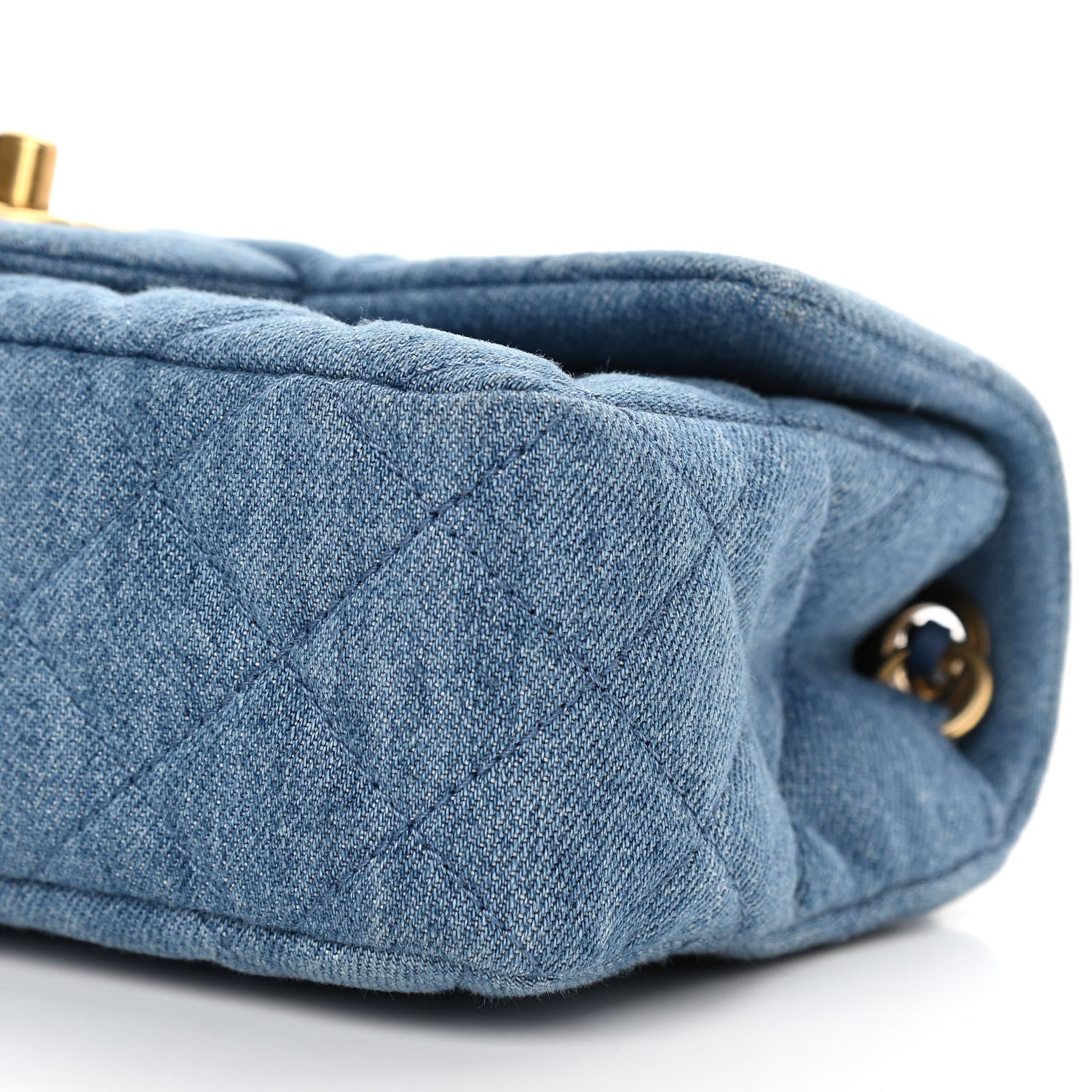 Chanel Denim Quilted Mini Pearl Crush Rectangular Flap Blue 10 of 11