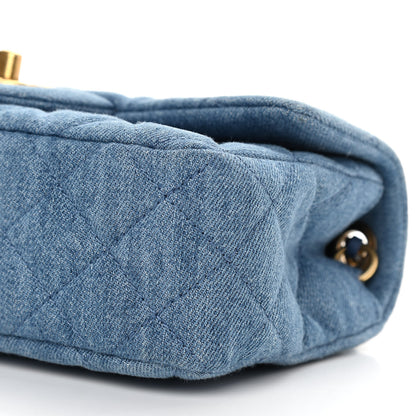 Chanel Denim Quilted Mini Pearl Crush Rectangular Flap Blue 10 of 11
