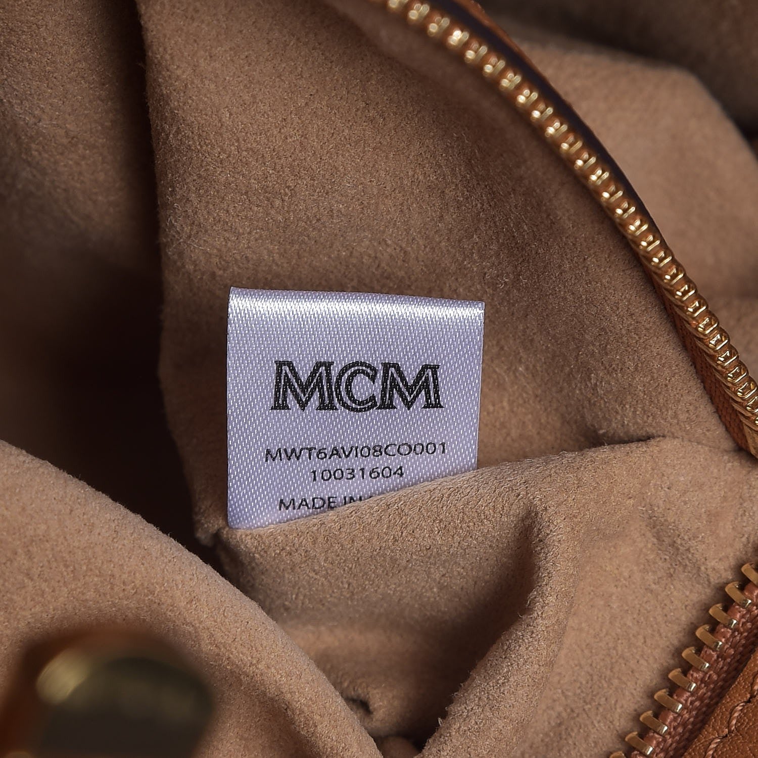 MCM Visetos Studded Medium Tote Cognac 9 of 13