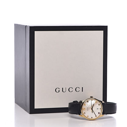 Gucci Stainless Steel Calfskin Mother of Pearl 29mm G-Timeless Charm Quartz Watch 10 of 10